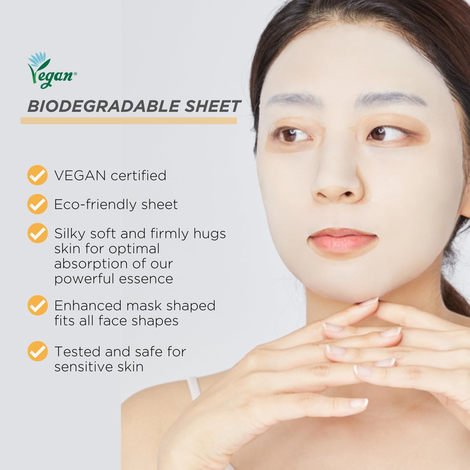 Mediheal EGT Ampoule Biodegradable sheet material highlighted as vegan.