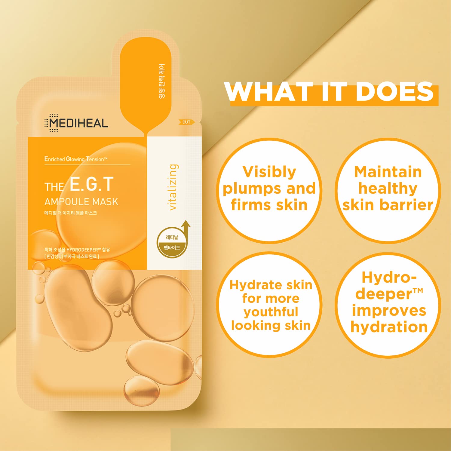 Mediheal EGT Ampoule Mask on face showing comfortable fit and hydration.