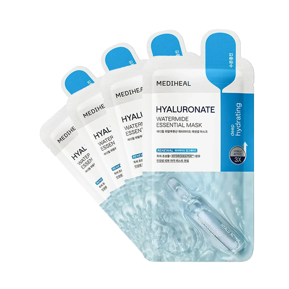 Mediheal Hyaluronate Watermide mask pack close-up for hydration-ready presentation