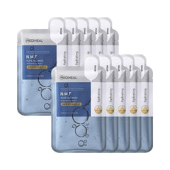 Mediheal NMF Nude Gel Mask 10 Pack packshot shows cooling hydration for the skin.