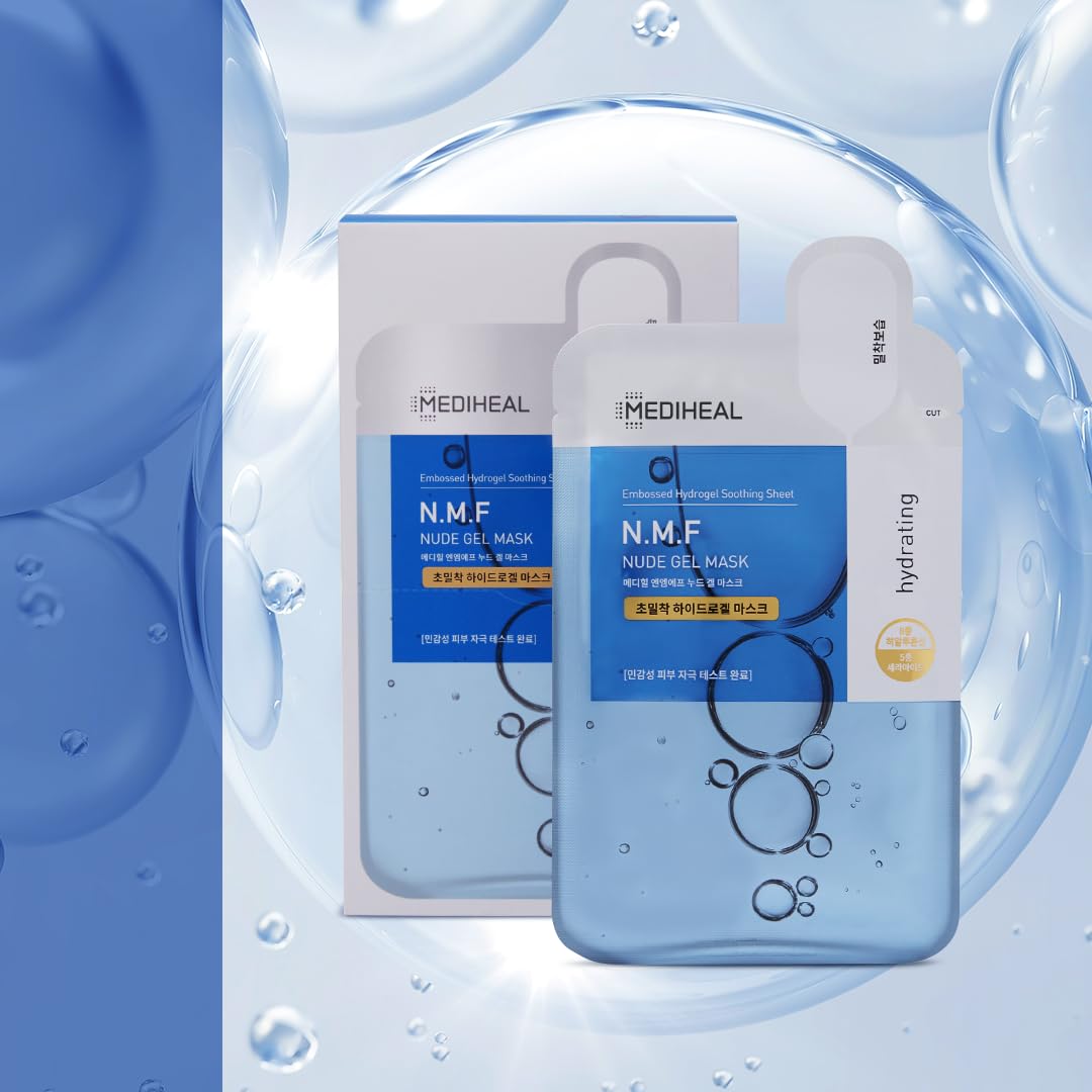 Mediheal NMF Nude Gel Mask hydration essence distributes evenly for a dewy look.