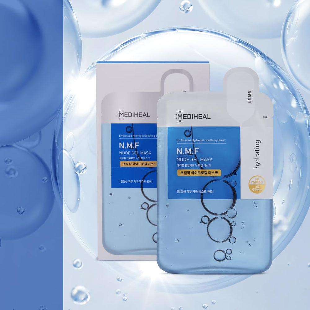 Mediheal NMF Nude Gel Mask hydration essence distributes evenly for a dewy look.