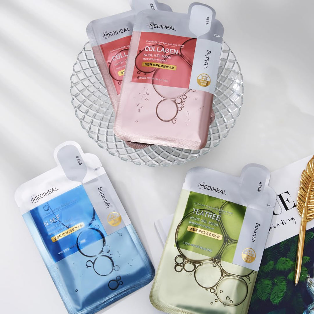 Mediheal NMF Nude Gel Mask hypoallergenic formula suitable for sensitive skin experiences.