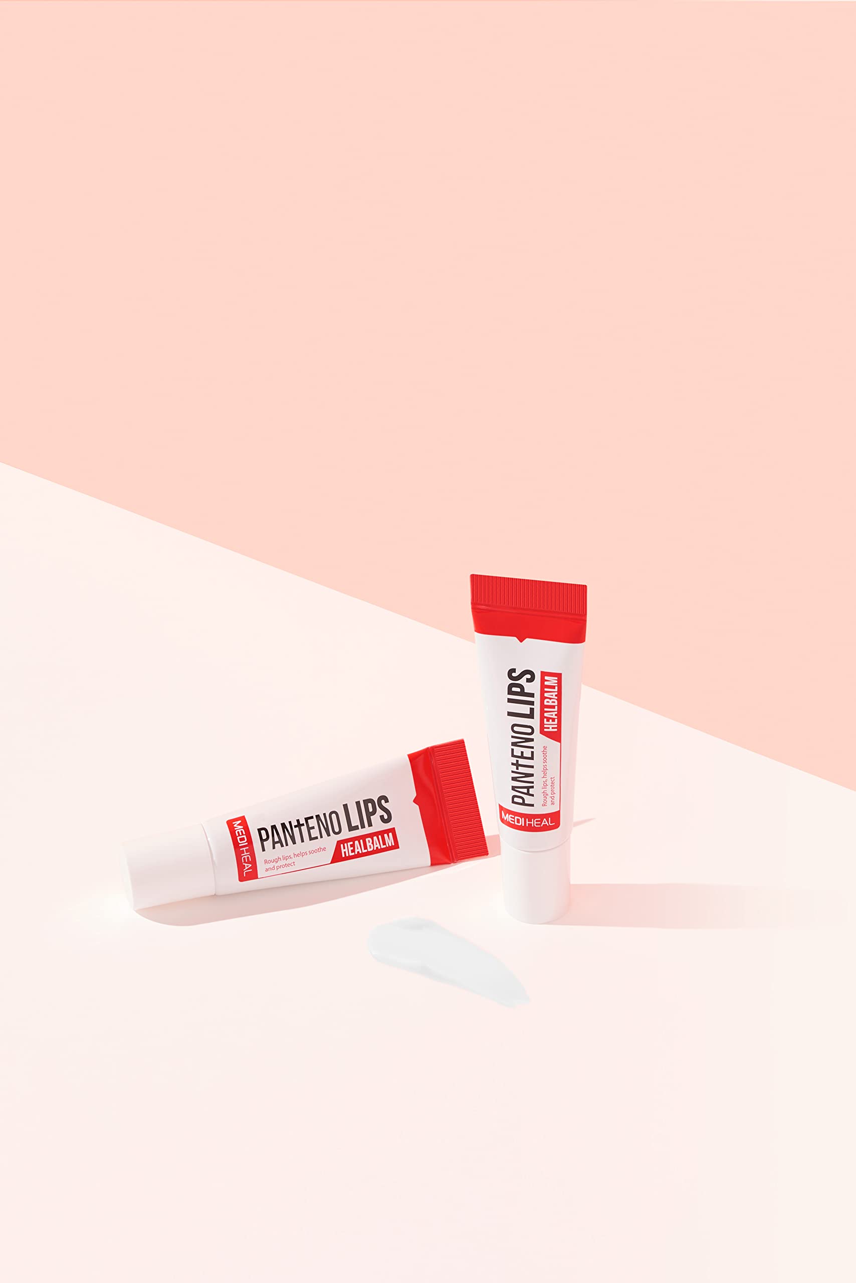 Mediheal Pantenolips Healbalm colorless ointment close-up showing clear shine for a smooth lip finish.