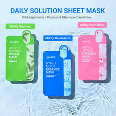 Mediheal Pepta Lifting Mask close-up shows the silky sheet and gentle adhesion