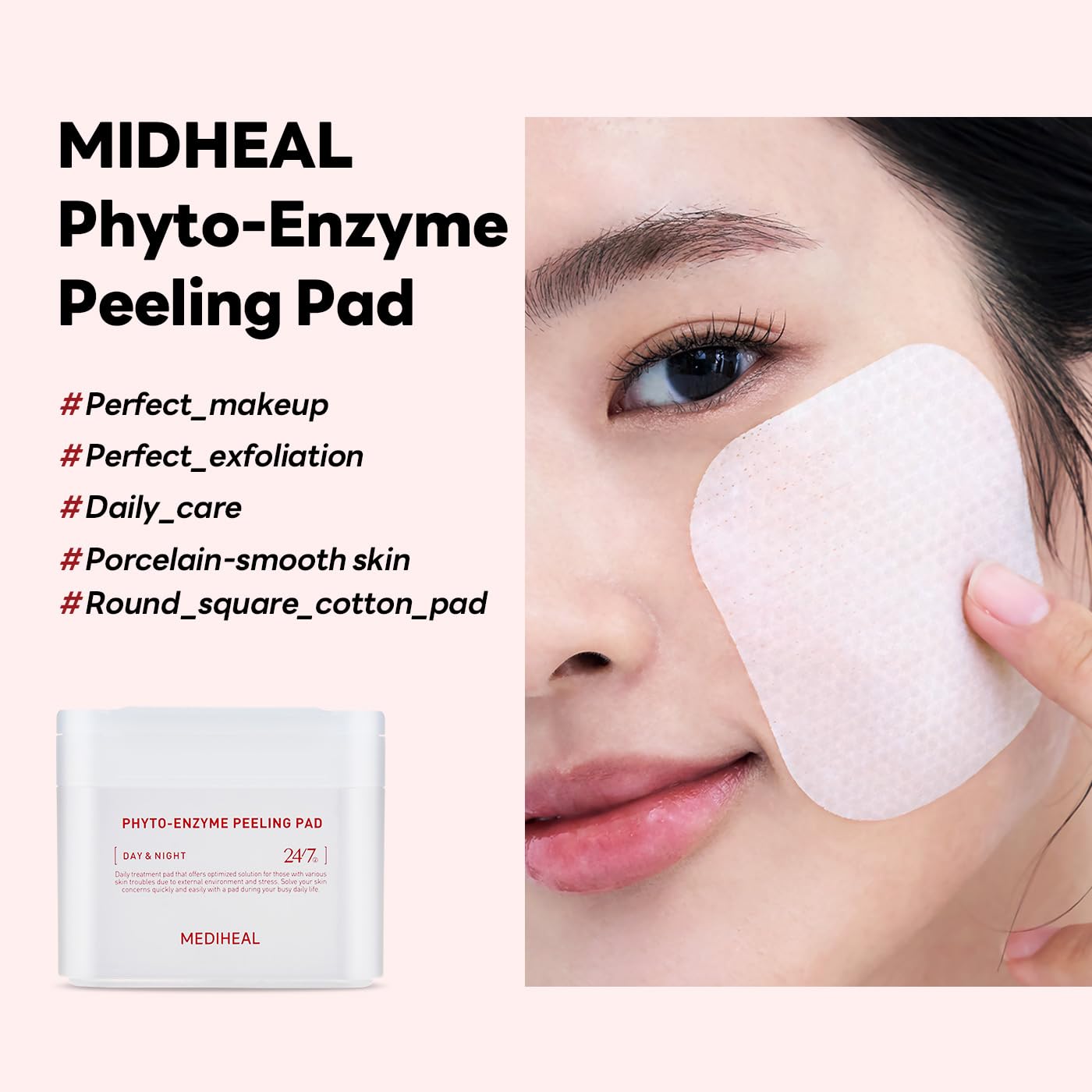 Mediheal Phyto Enzyme Peeling Pad after-use glow and hydration indicator