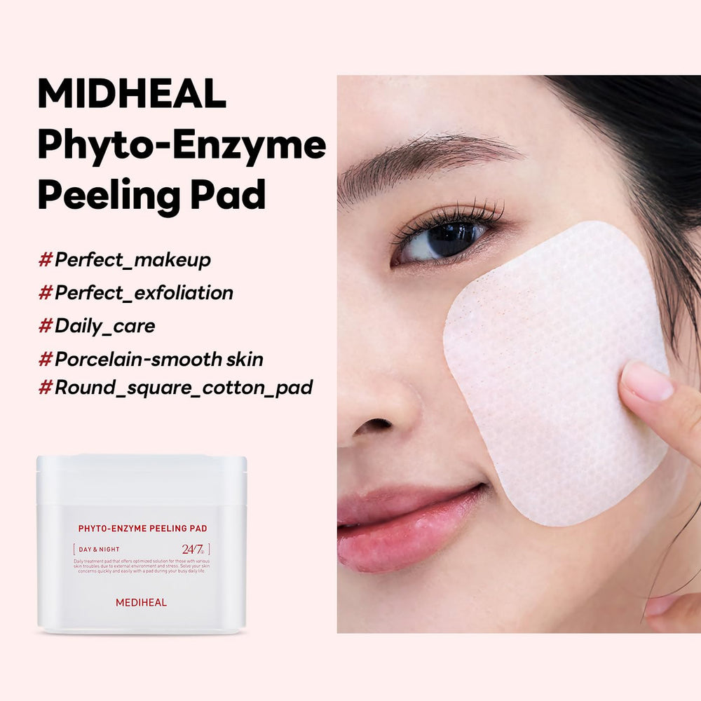 Mediheal Phyto Enzyme Peeling Pad after-use glow and hydration indicator