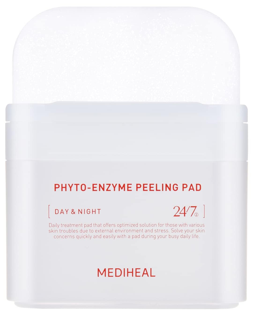 Mediheal Phyto Enzyme Peeling Pad pack shot showing vegan exfoliation for clear skin