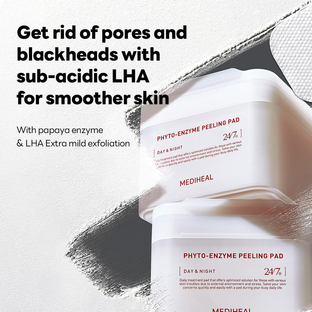 Mediheal Phyto Enzyme Peeling Pad texture close-up highlights embossed fabric for gentle exfoliation