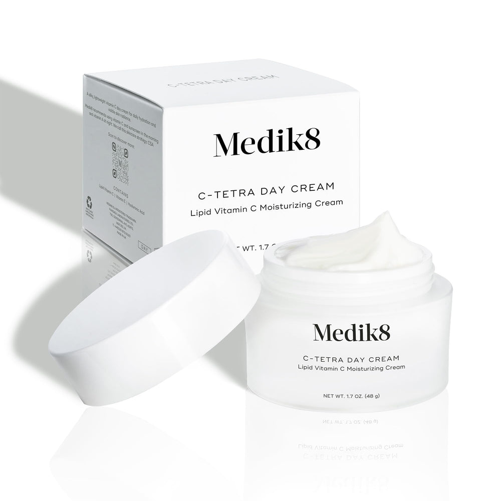 Medik8 C-Tetra Day Cream daily-routine image suggests easy skincare step.