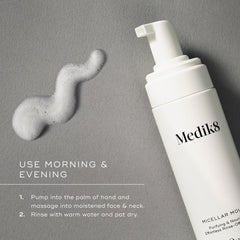 Texture close-up shows light foaming cleanser that feels gentle