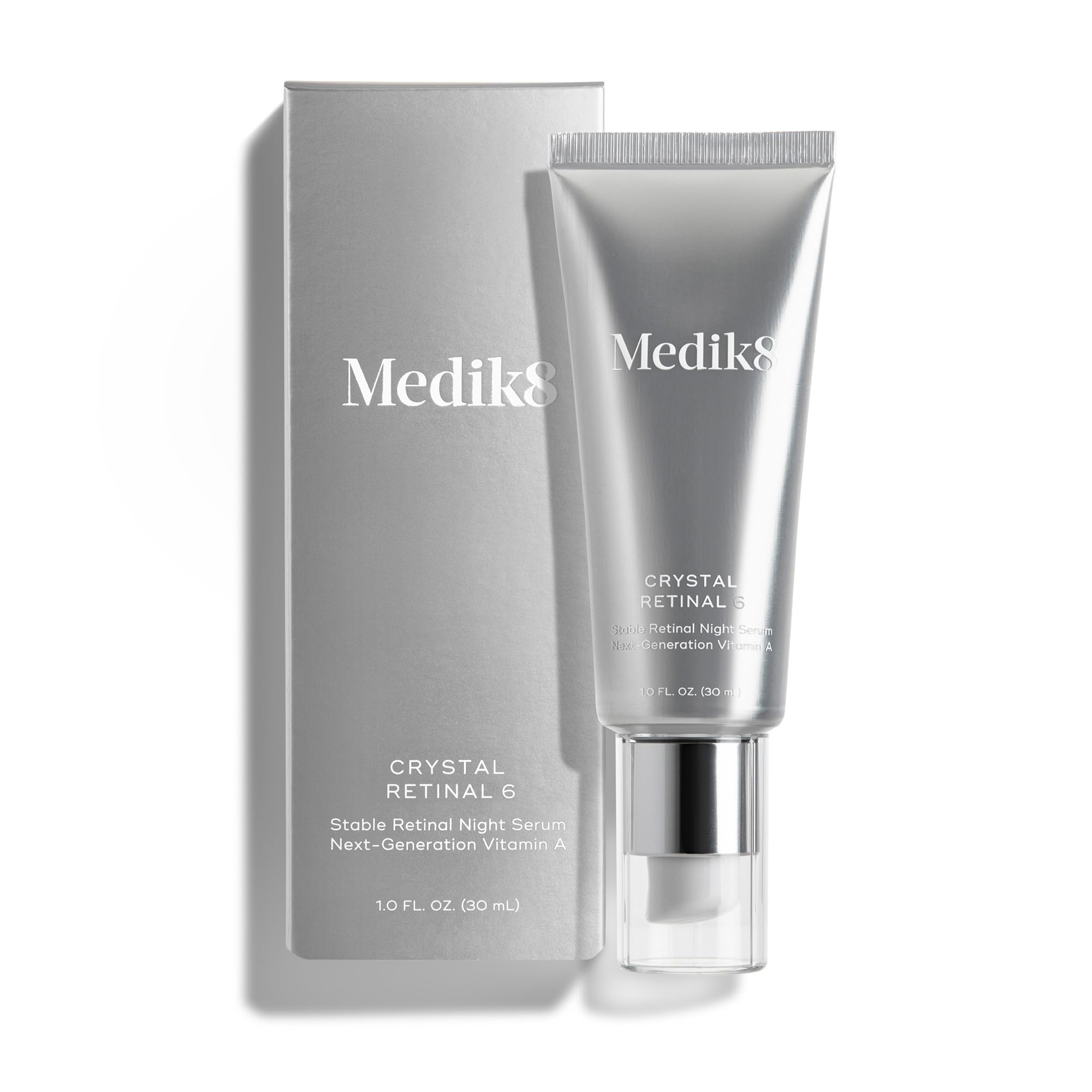 Medik8 Crystal Retinal 6 bottle pour for smooth nightly application and renewal