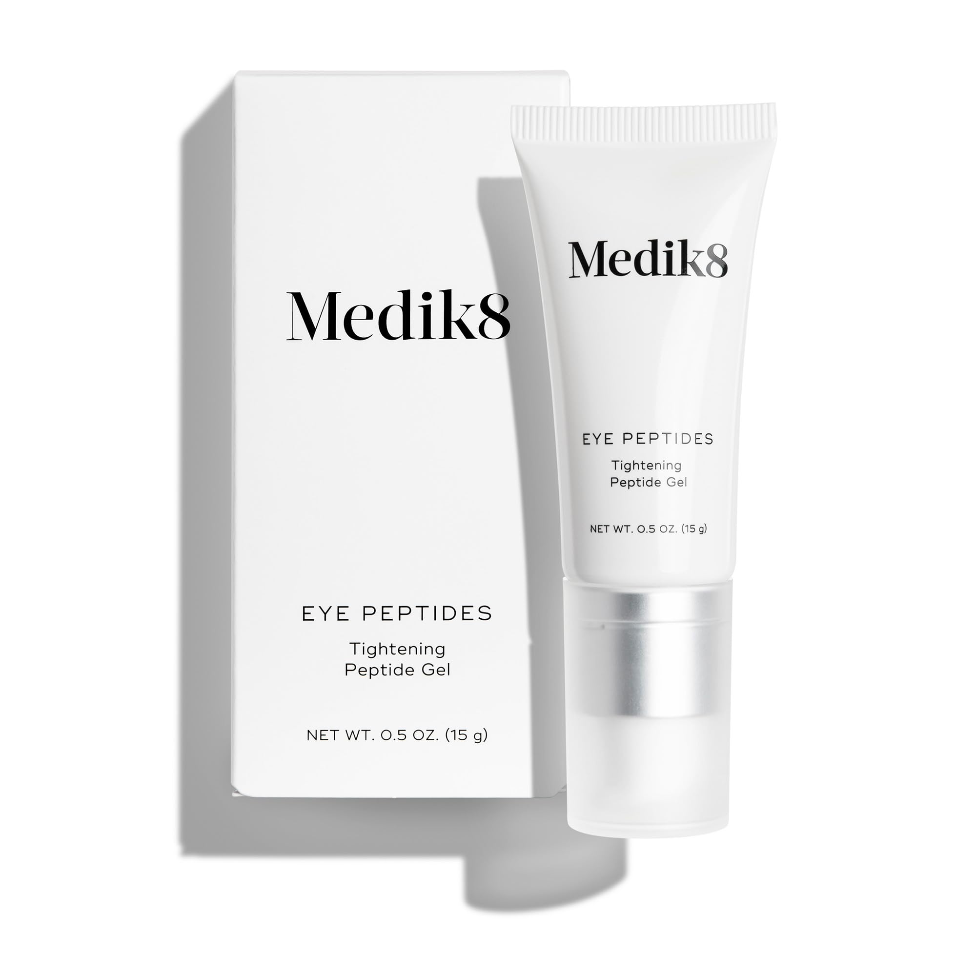Medik8 Eye Peptides Gel tube application showing a smooth under-eye routine benefit