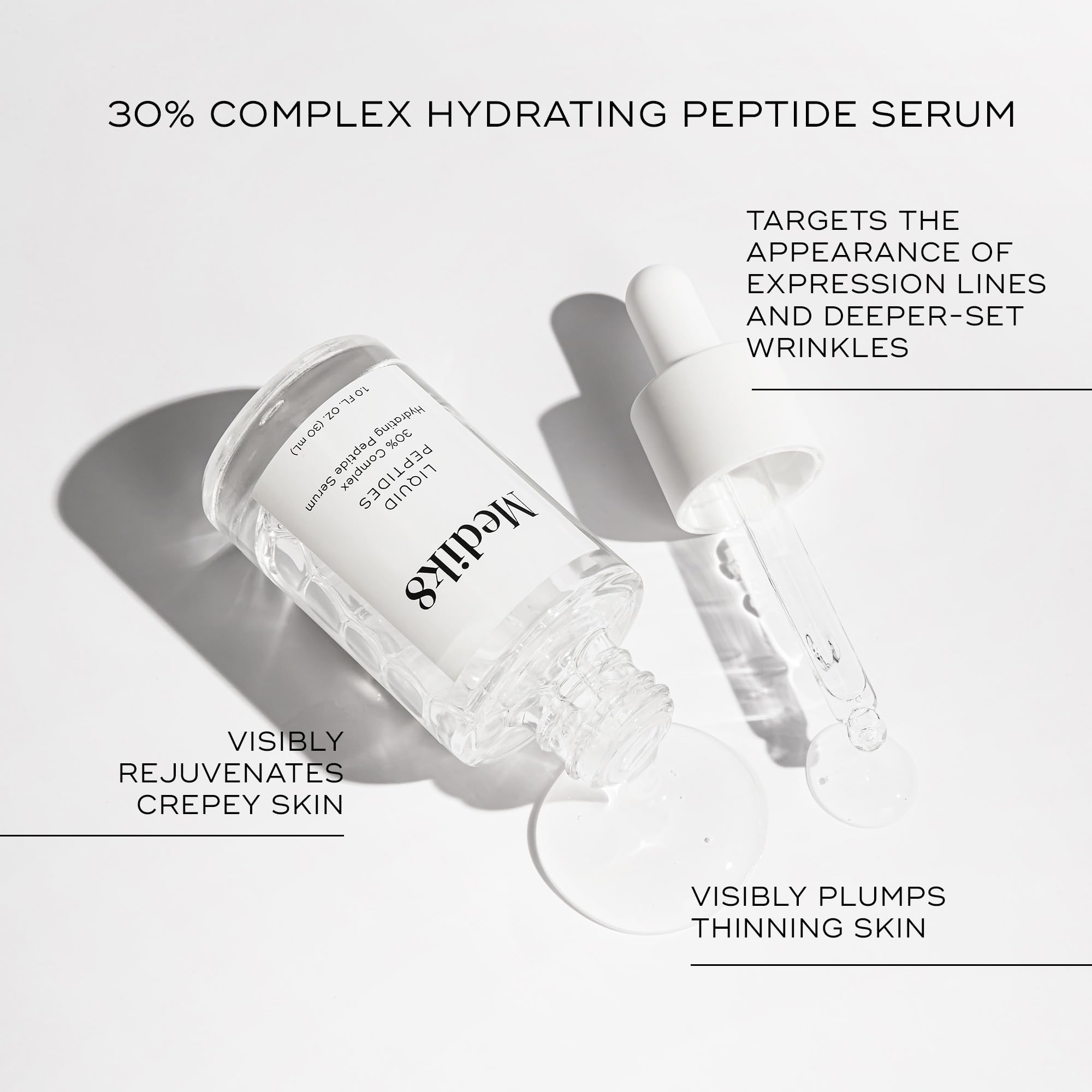 Medik8 Liquid Peptides ingredients highlight the multi-peptide blend for elasticity.