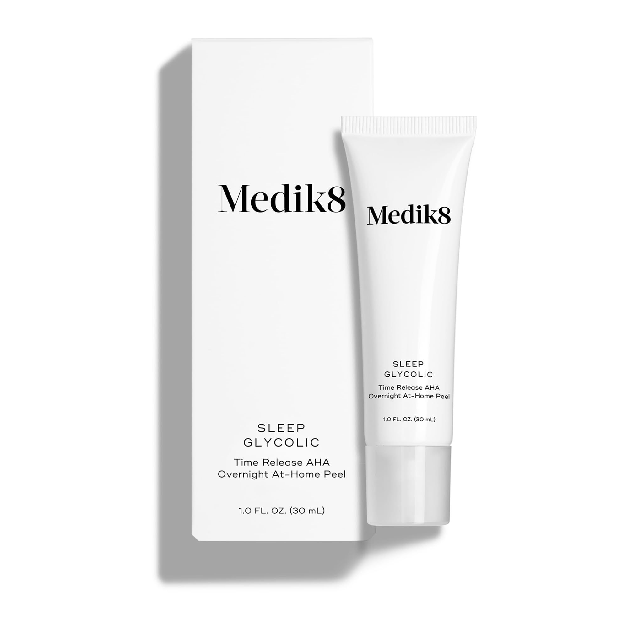 Night-time skincare routine featuring Medik8 Sleep Glycolic for gentle renewal
