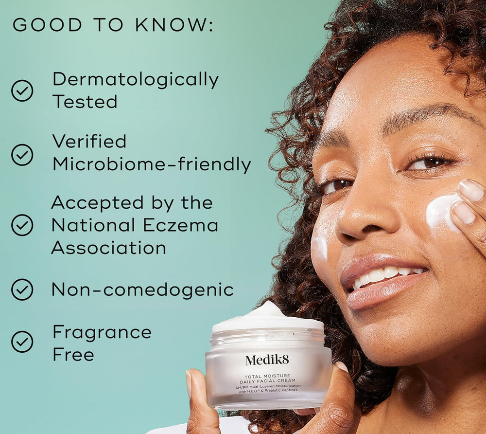 Medik8 Total Moisture delivers a satin finish for refreshed, comfortable skin