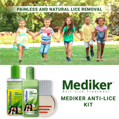 Mediker hair oil with neem coconut close-up showing scalp nourishment