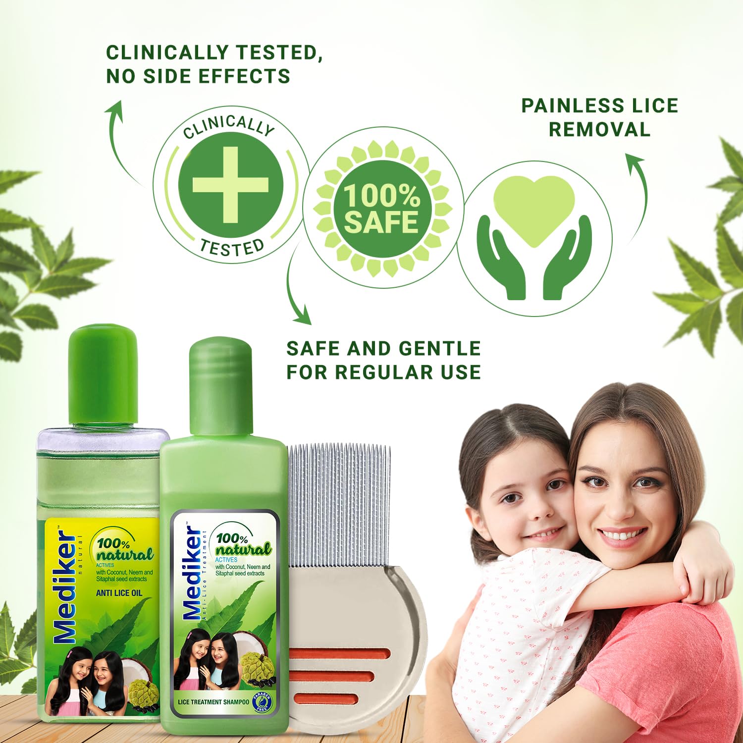Mediker shampoo neem coconut lather bubbles illustrating cleansing action