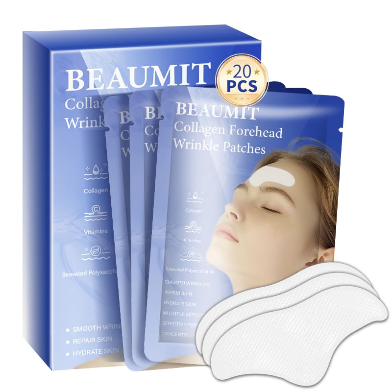 Medimama collagen forehead patches pack shows 20-count box for at-home wrinkle care.