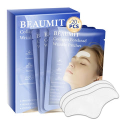 Medimama collagen forehead patches pack shows 20-count box for at-home wrinkle care.