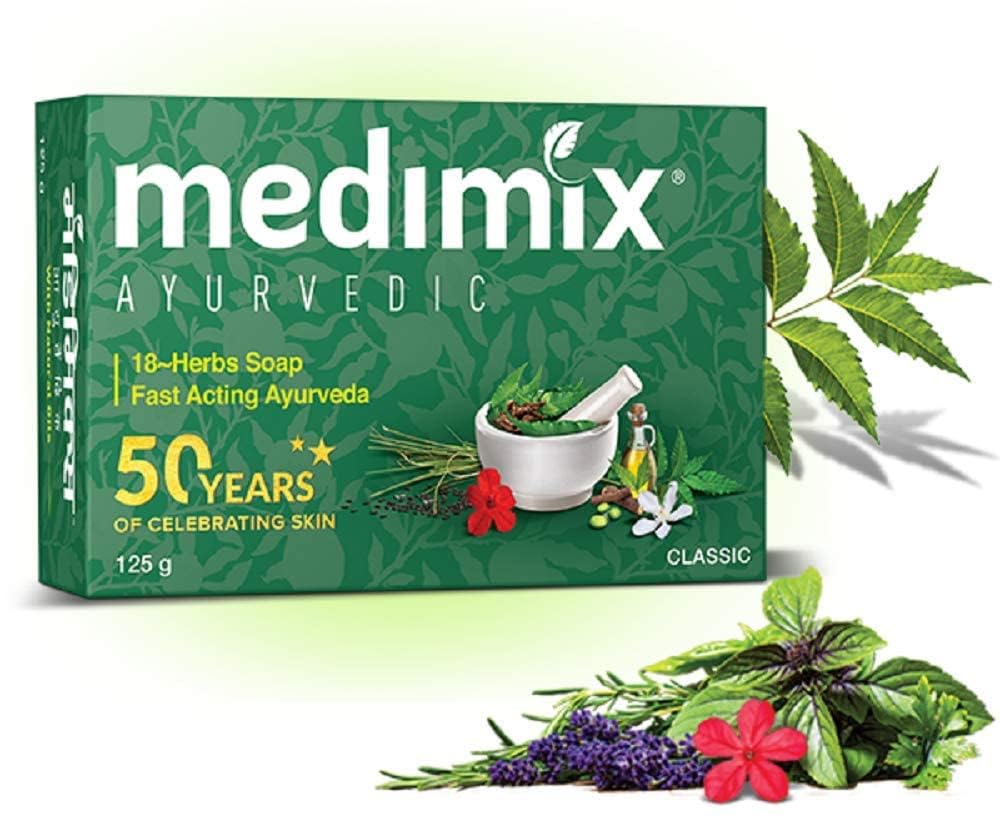 Medimix 18-herbs soap bar for clear skin and gentle daily cleansing