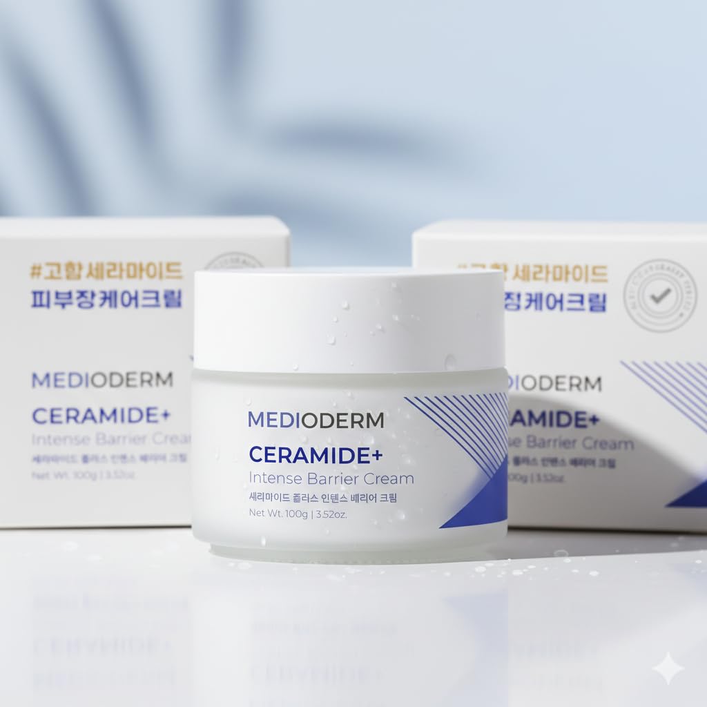 Medioderm Ceramide Plus Intense Barrier Cream textured swatch demonstrating nourishing texture