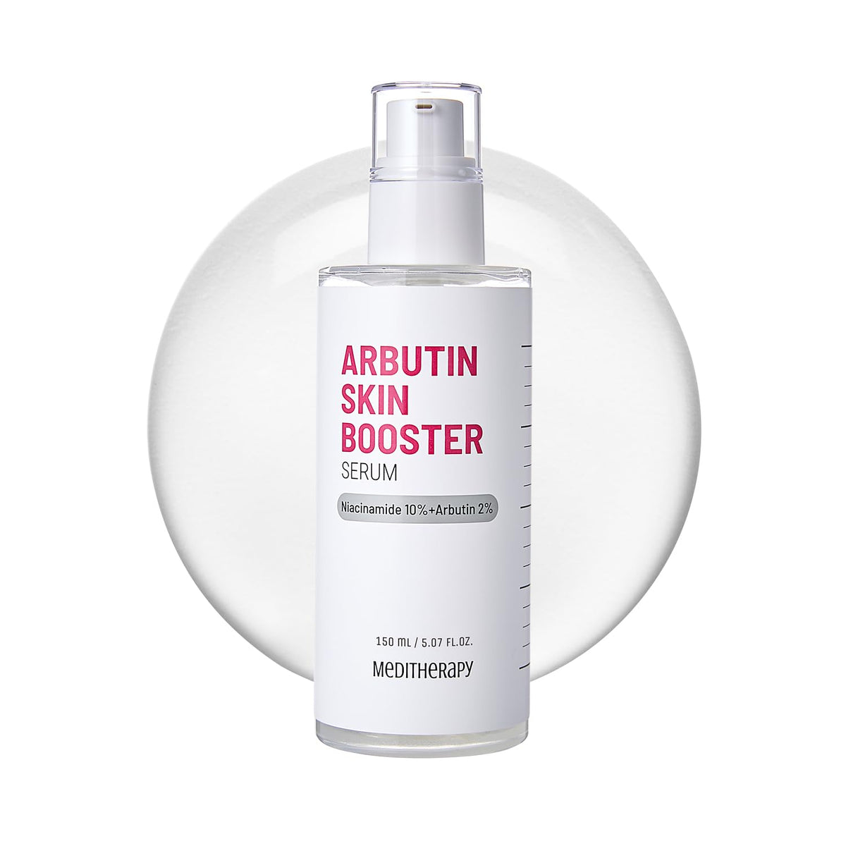 Meditherapy Arbutin Serum bottle showcases premium packaging for daily use and even skin tone.