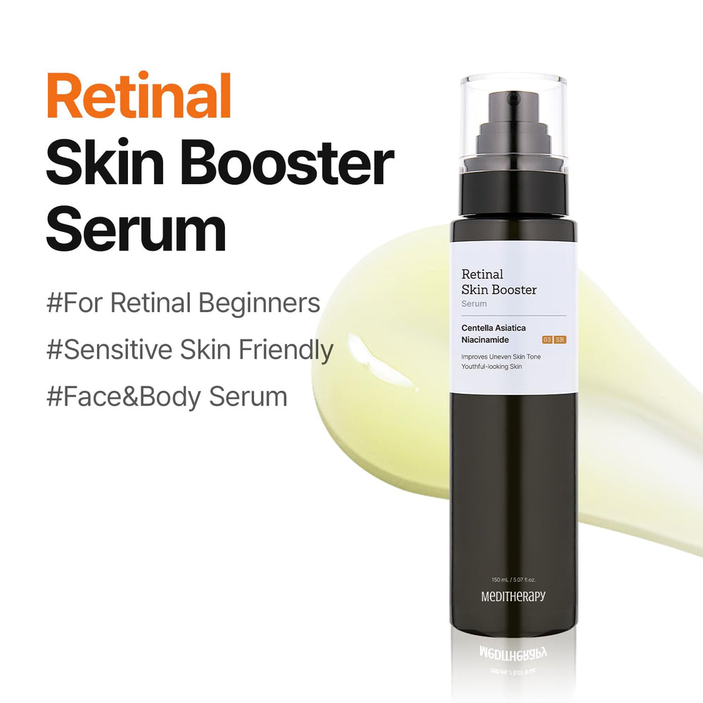 MEDITHERAPY Retinal Serum texture swatch indicating watery, non-sticky absorption.