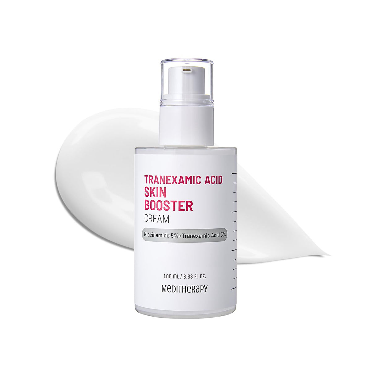Meditherapy tranexamic-acid-cream-bottle shows a high-potency formula for even tone.