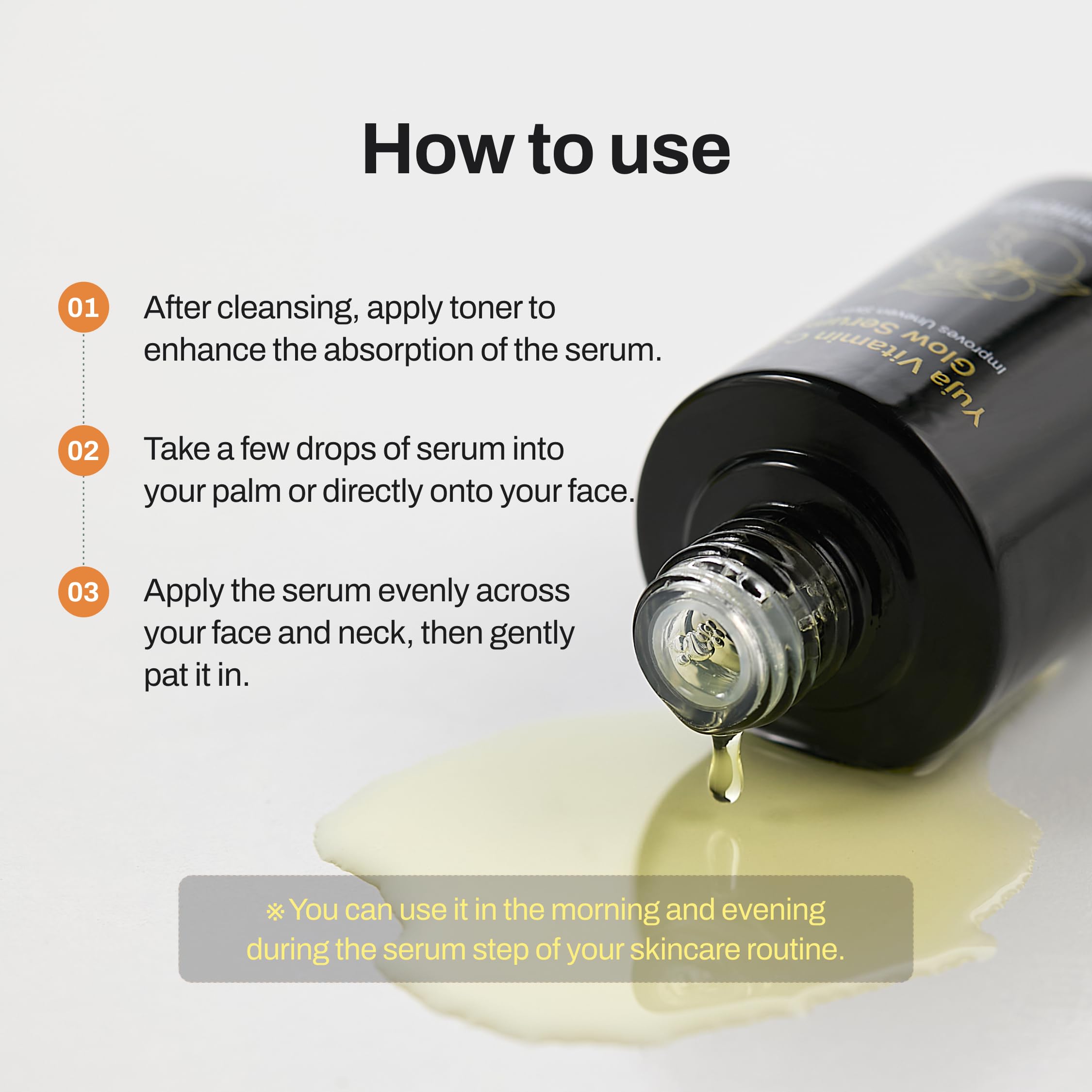 Meditherapy Yuja Serum on face shows fast absorption and refreshing feel.