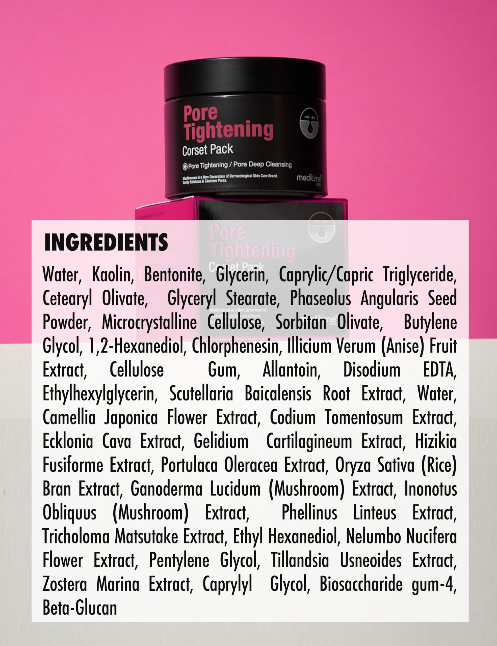 Meditime Pore Corset Pack routine tip image invites a quick self-care ritual