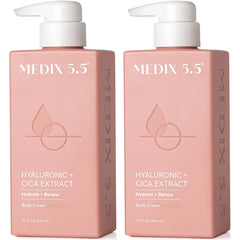 Medix 5.5 Hyaluronic Acid Body Lotion bottle pump hydrates dry skin for daily use