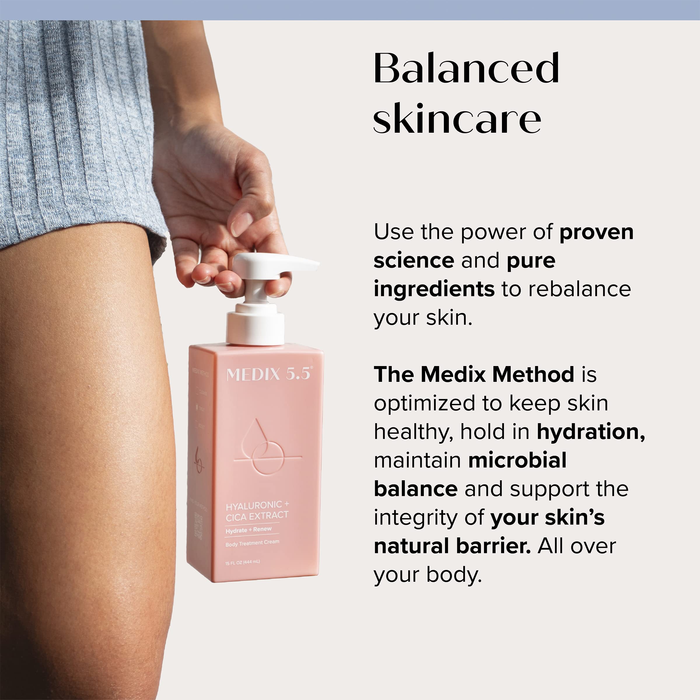 Medix 5.5 Hyaluronic Acid Cream application on skin shows soothing hydration