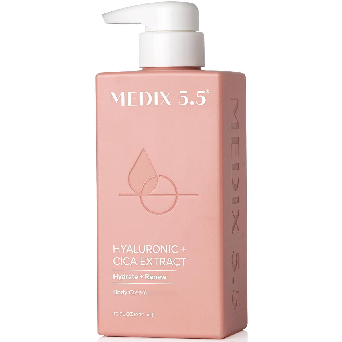 Medix 5.5 Hyaluronic Acid Cream bottle pour, showing easy hydration for daily skin moisture