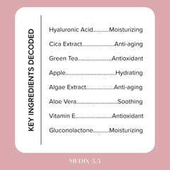 Medix 5.5 close-up on plump, hydrated-looking skin.