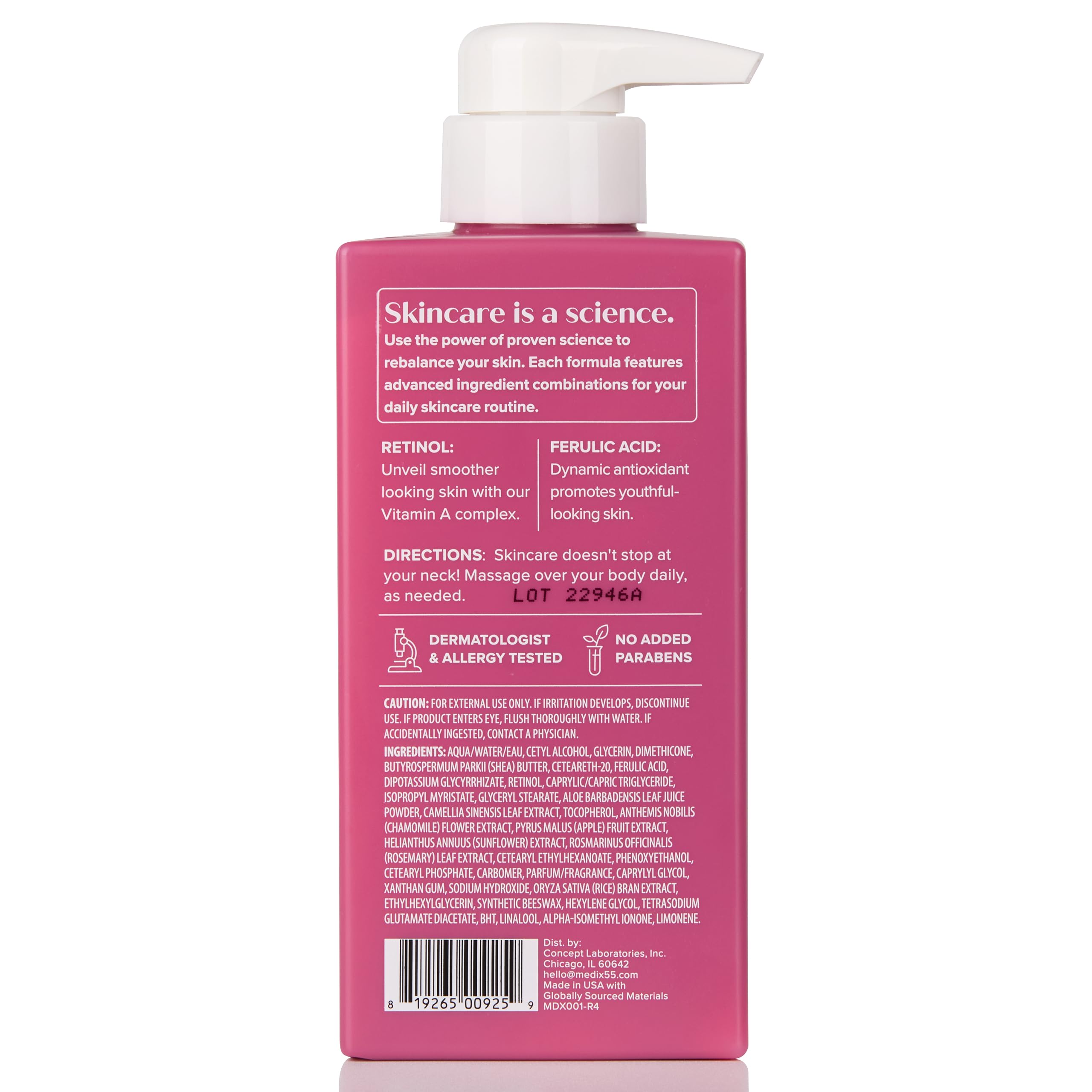 Medix 5.5 Light aroma and creamy texture in lotion shot.
