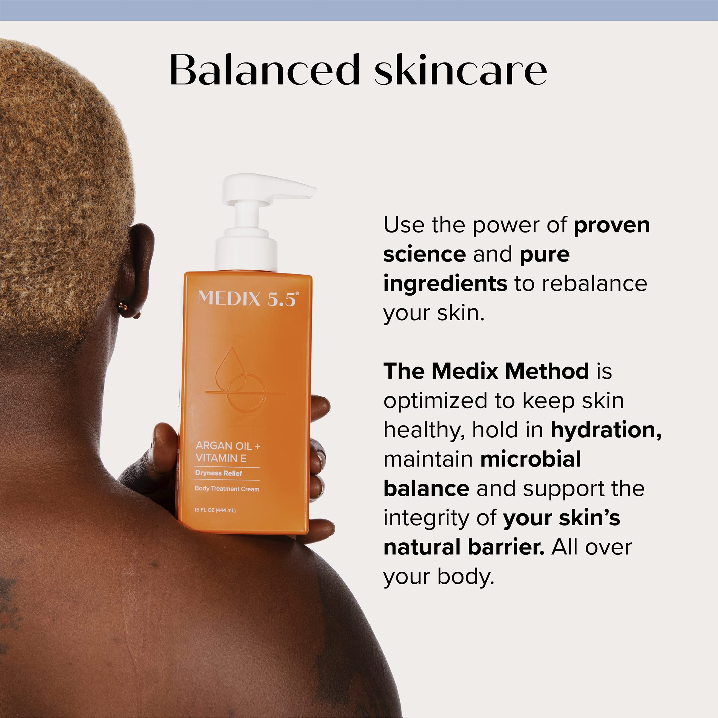 Medix 5.5 Natural ingredients label suggesting a clean skincare routine