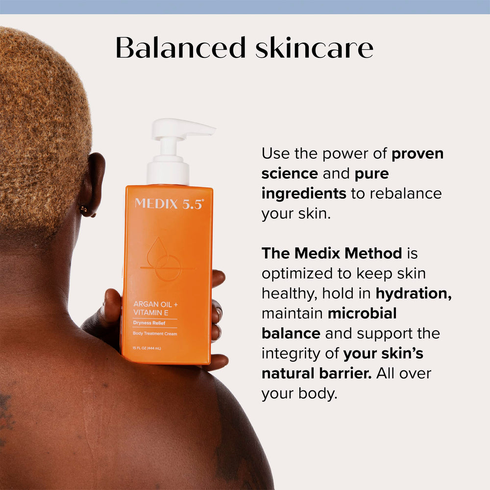 Medix 5.5 Natural ingredients label suggesting a clean skincare routine