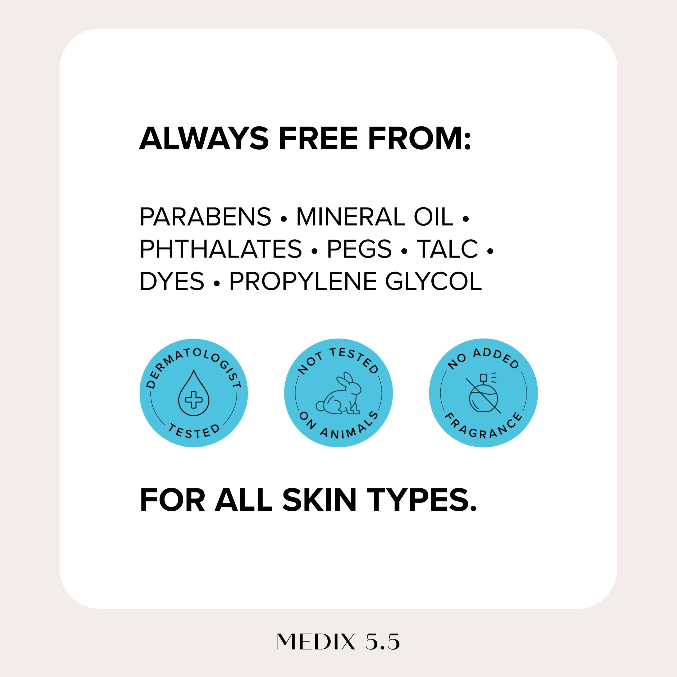 Medix 5.5 Niacinamide Texture application shows smooth glide and non-greasy finish