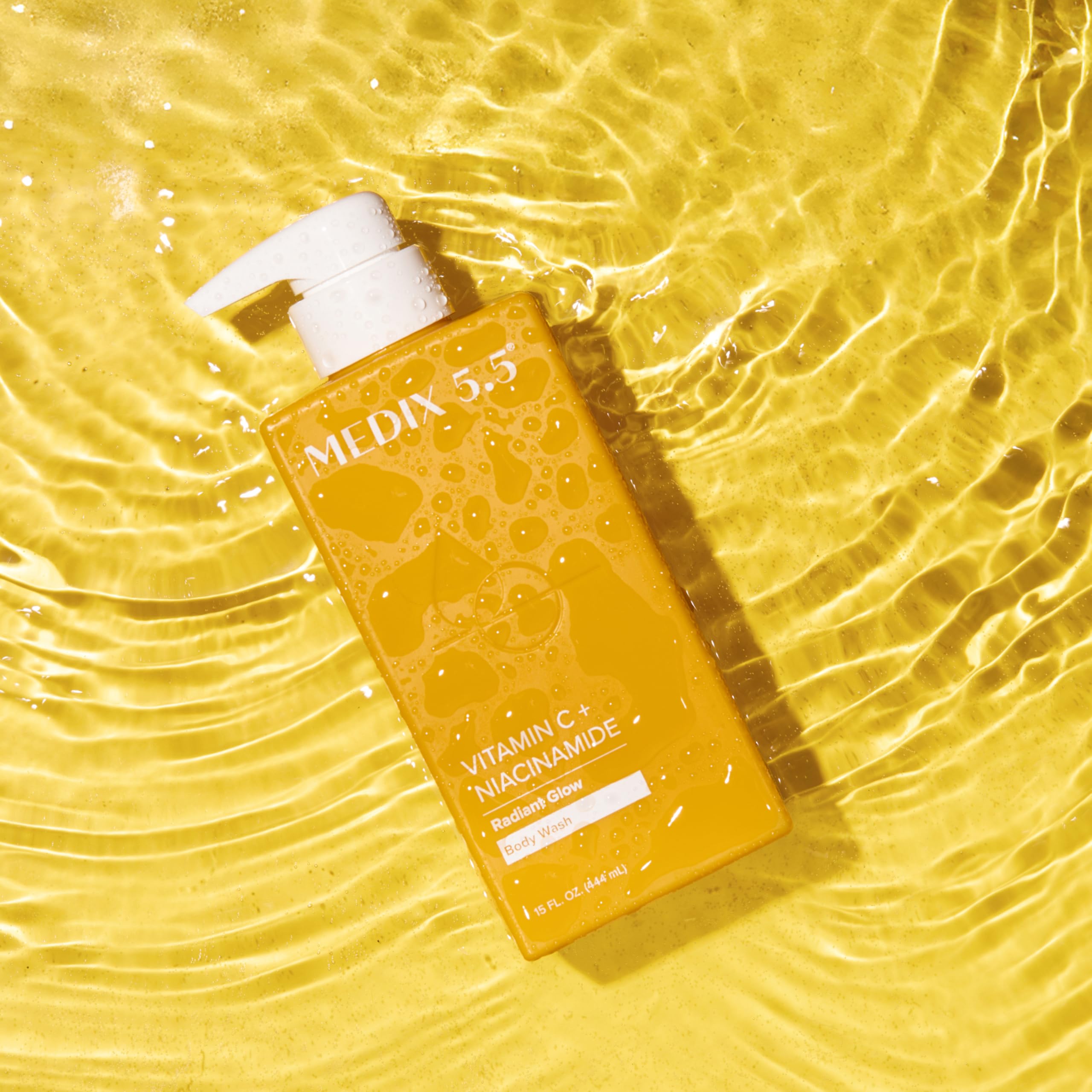 Dermatologist-tested assurance on Medix 5.5 radiant glow packaging.