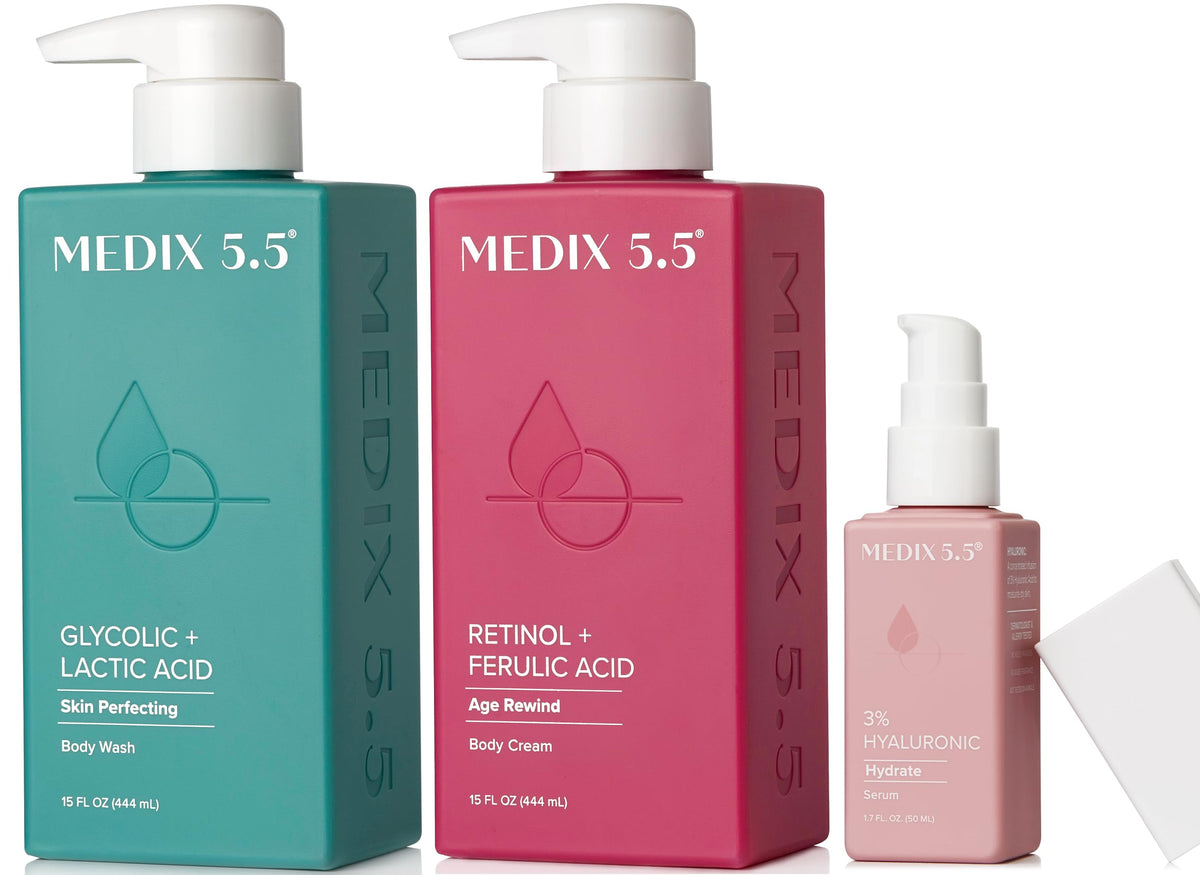 Medix 5.5 Retinol Body Cream bottle for smoother, potentially firmer-looking skin