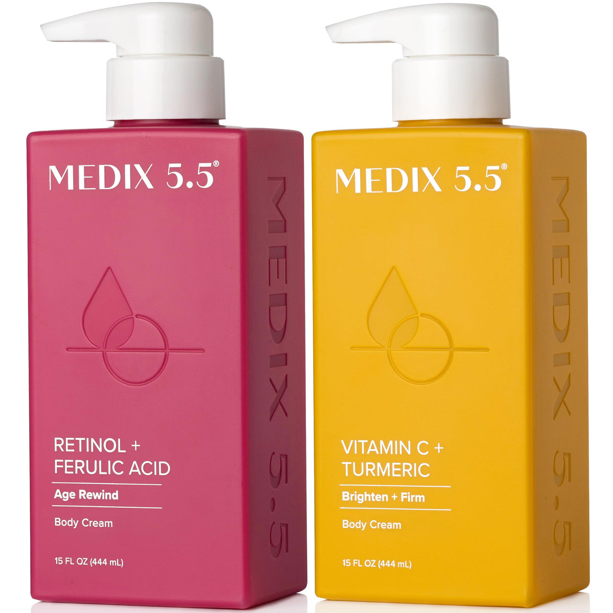 Medix 5.5 Retinol Body Cream bottle close-up shows smooth, hydrating skincare benefits