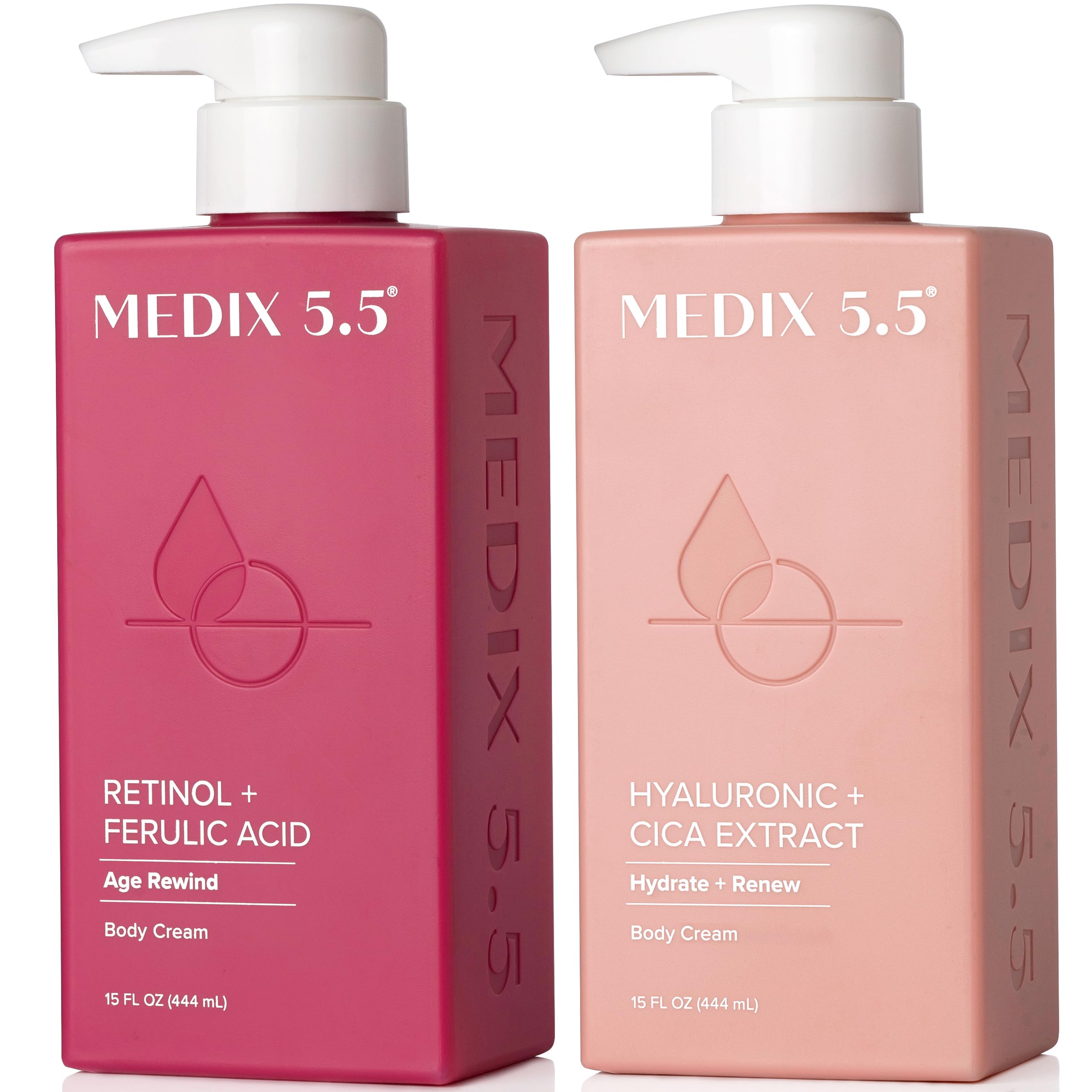Medix 5.5 Retinol Body Lotion bottle delivering anti aging hydration.