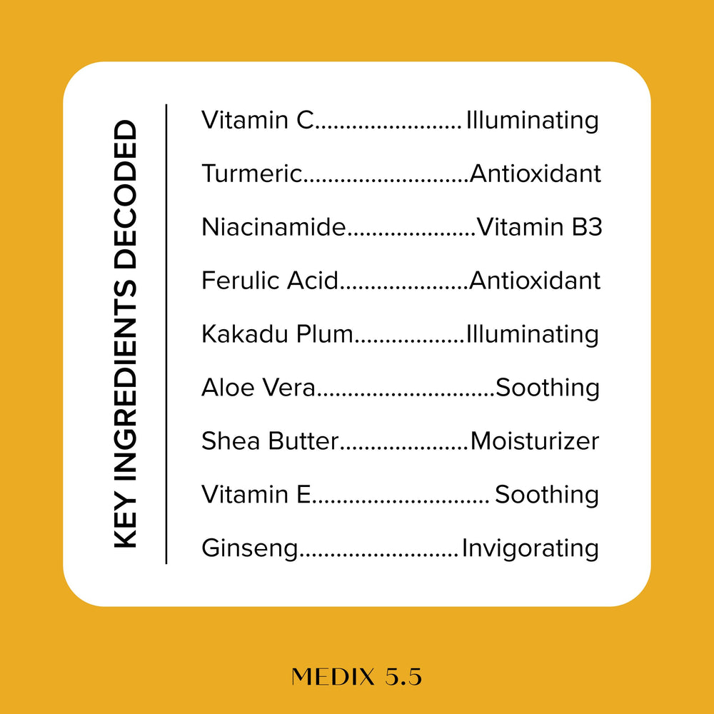 Medix 5.5 Vitamin C body cream visible on skin for a soft, hydrated appearance.