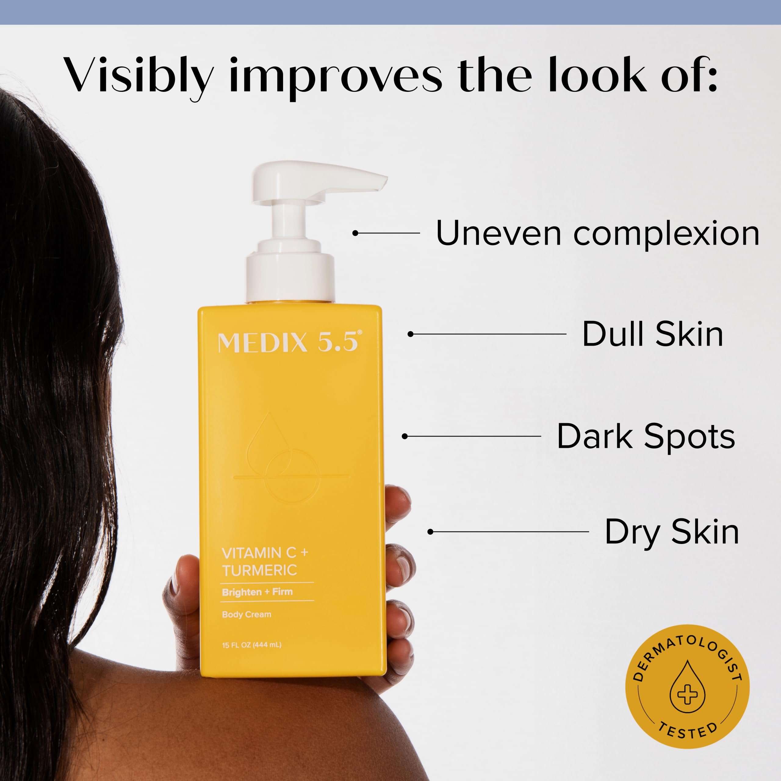 Medix 5.5 Vitamin C face cream being applied to skin for an even, radiant complexion.