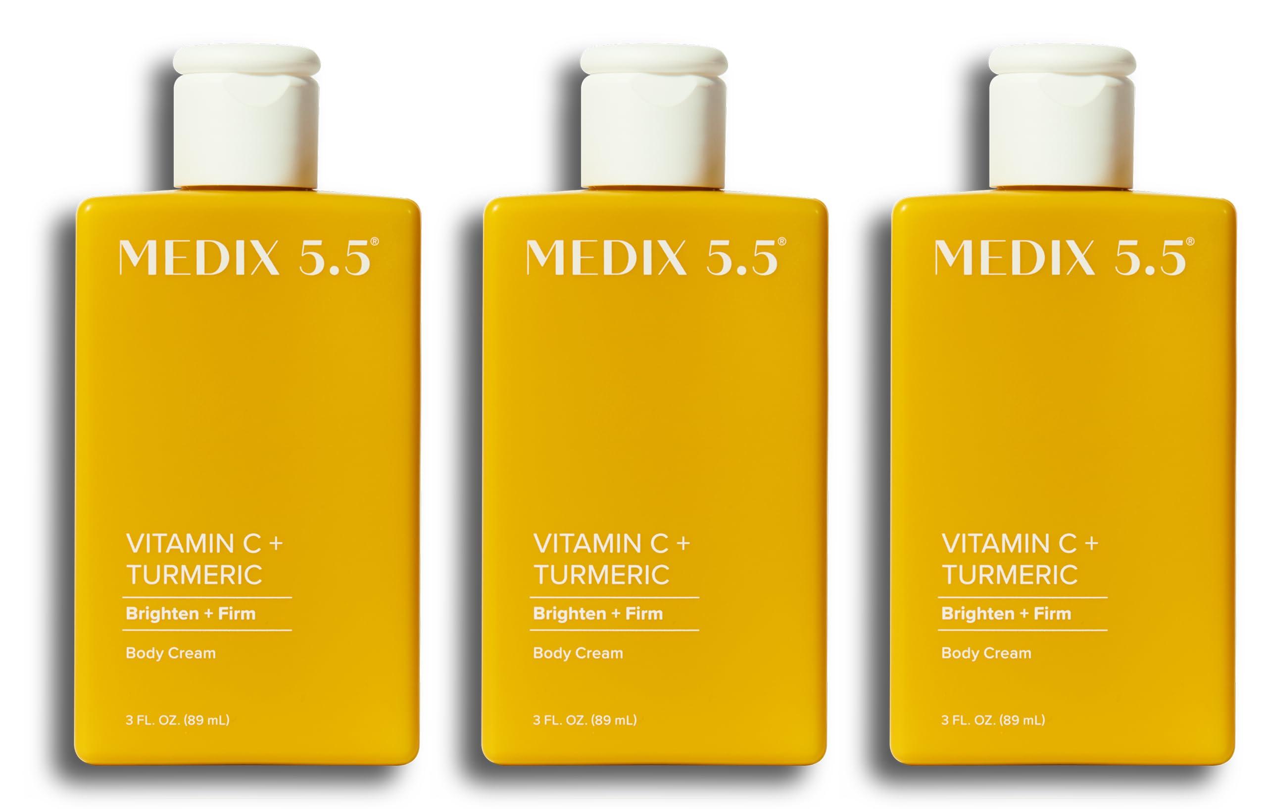 Medix 5.5 Vitamin C packaging beside a clean skincare setup implying daily use.