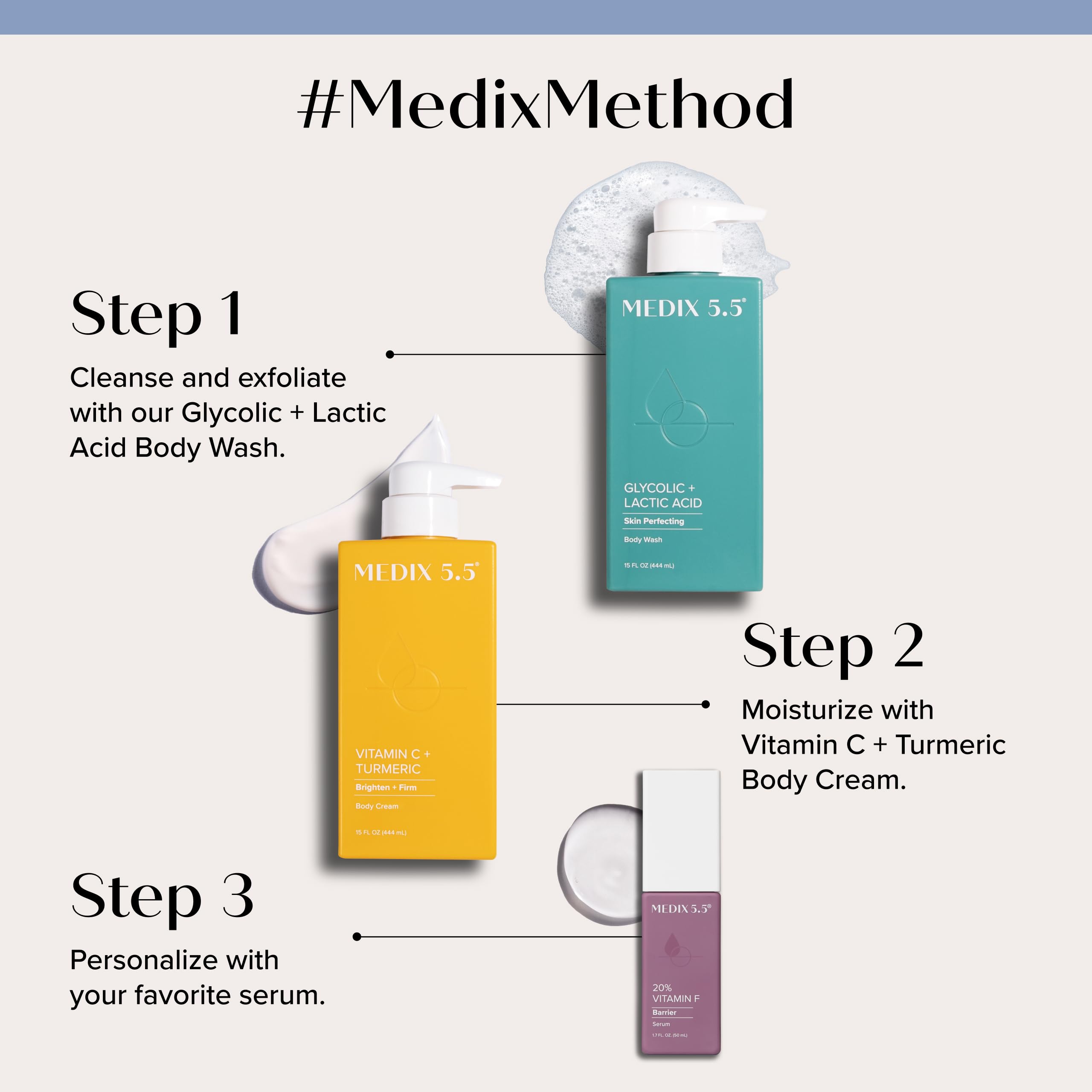 Medix 5.5 Vitamin C travel-size tubes shown for on-the-go skincare routine.