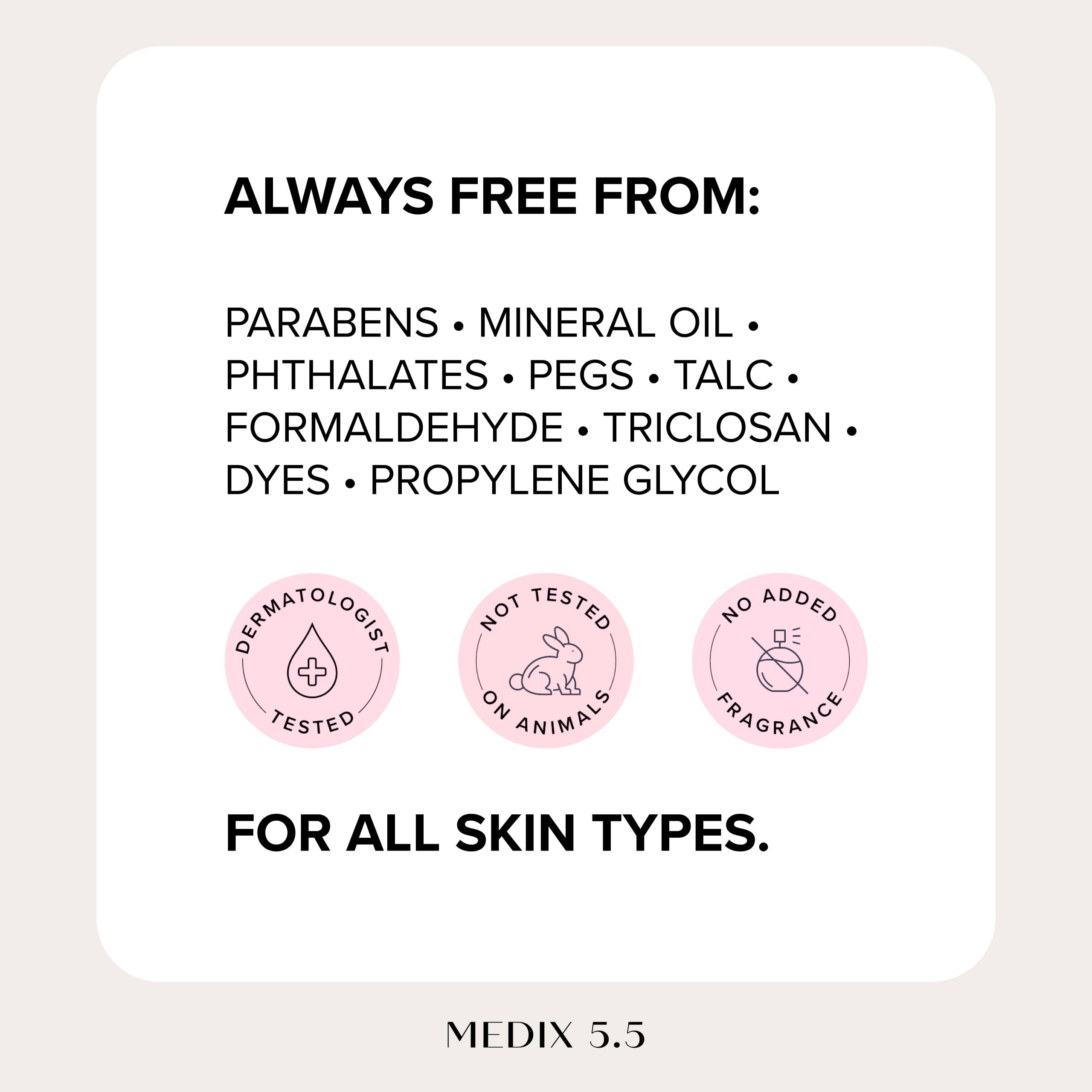 Medix 5.5 clinician-tested label close-up emphasizes safety.