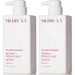 Medix 5.5 fragrance free retinol face moisturizer bottle provides daily hydration and smoothing.