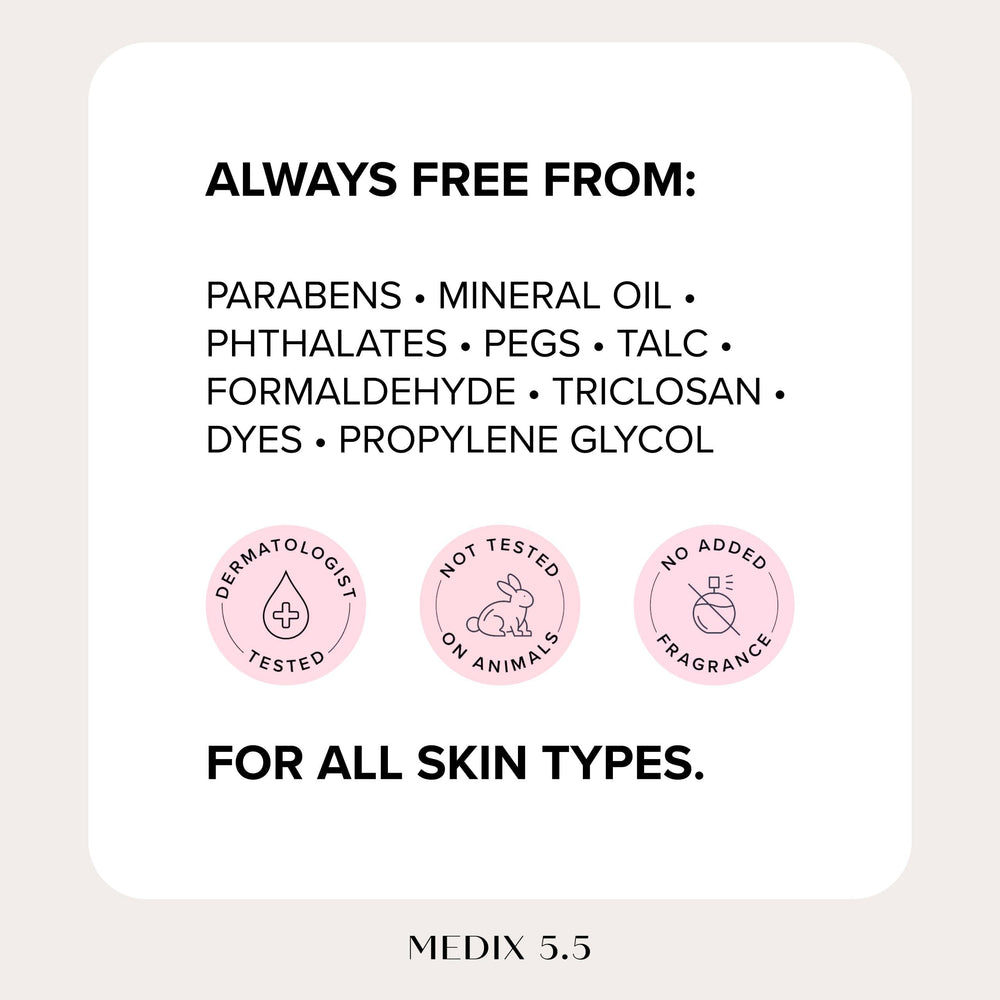 Medix 5.5 hydrating nourishing retinol formula improves skin texture over time.